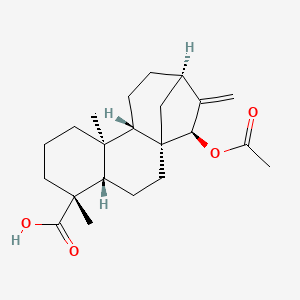 molecular formula C22H32O4 B1254126 (1R,4S,5R,9S,10S,13R,15R)-15-acetyloxy-5,9-dimethyl-14-methylidenetetracyclo[11.2.1.01,10.04,9]hexadecane-5-carboxylic acid 
