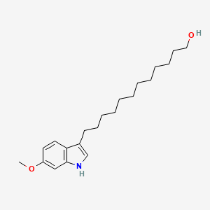 molecular formula C21H33NO2 B12541287 1H-Indole-3-dodecanol, 6-methoxy- CAS No. 651331-38-3