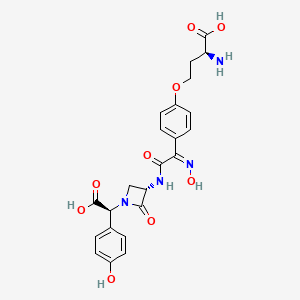 molecular formula C23H24N4O9 B1254130 (2S)-2-氨基-4-[4-[(Z)-C-[[(3S)-1-[(S)-羧基-(4-羟苯基)甲基]-2-氧代氮杂环丁烷-3-基]氨基甲酰基]-N-羟基碳酰亚胺甲酰基]苯氧基]丁酸 