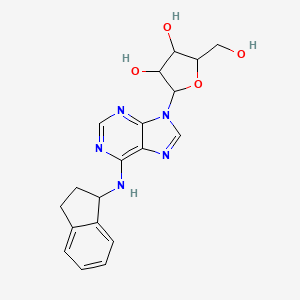 molecular formula C19H21N5O4 B1254133 N-[(1R)-2,3-Dihydro-1H-inden-1-yl]adenosine 