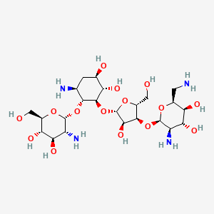 (2S,3S,4R,5R,6R)-5-amino-6-[(2R,3S,4R,5S)-5-[(1R,2R,3S,5R,6S)-3-amino-2-[(2S,3R,4R,5S,6R)-3-amino-4,5-dihydroxy-6-(hydroxymethyl)oxan-2-yl]oxy-5,6-dihydroxycyclohexyl]oxy-4-hydroxy-2-(hydroxymethyl)oxolan-3-yl]oxy-2-(aminomethyl)oxane-3,4-diol