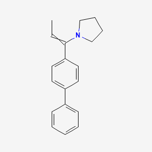 molecular formula C19H21N B12541432 1-[1-([1,1'-Biphenyl]-4-yl)prop-1-en-1-yl]pyrrolidine CAS No. 667458-47-1