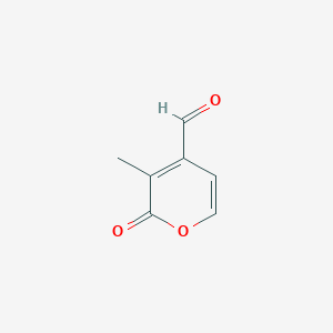 molecular formula C7H6O3 B12541467 2H-Pyran-4-carboxaldehyde, 3-methyl-2-oxo- CAS No. 820986-24-1