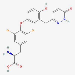 molecular formula C20H17Br2N3O5 B1254147 2-Ammonio-3-{3,5-dibromo-4-[4-hydroxy-3-(6-oxo-1,6-dihydro-pyridazin-3-ylmethyl)-phenoxy]-phenyl}-propionic acid anion 