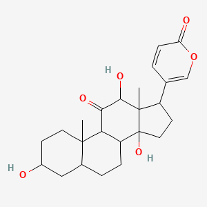 molecular formula C24H32O6 B1254154 5-(3,12,14-trihydroxy-10,13-dimethyl-11-oxo-2,3,4,5,6,7,8,9,12,15,16,17-dodecahydro-1H-cyclopenta[a]phenanthren-17-yl)pyran-2-one 