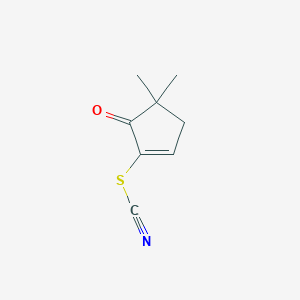 molecular formula C8H9NOS B12541561 Thiocyanic acid, 4,4-dimethyl-5-oxo-1-cyclopenten-1-yl ester CAS No. 143278-03-9