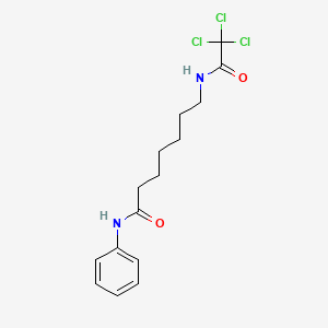 molecular formula C15H19Cl3N2O2 B12541569 N-Phenyl-7-(2,2,2-trichloroacetamido)heptanamide CAS No. 651767-96-3