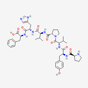 molecular formula C44H59N9O9 B12541582 L-Prolyl-L-tyrosyl-L-valyl-L-prolyl-L-valyl-L-histidyl-L-phenylalanine CAS No. 676639-06-8