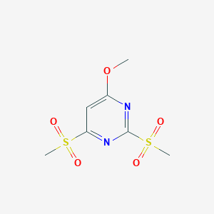 molecular formula C7H10N2O5S2 B12541603 2,4-Di(methanesulfonyl)-6-methoxypyrimidine CAS No. 143263-22-3