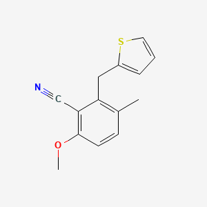 6-Methoxy-3-methyl-2-[(thiophen-2-yl)methyl]benzonitrile