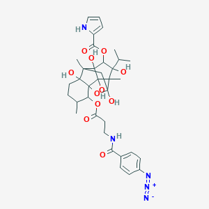 molecular formula C35H43N5O11 B125417 10-O-(3-(4-Azidobenzamido)propionyl)ryanodine CAS No. 154505-02-9