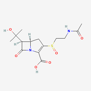 3-(2-Acetamidoethylsulfinyl)-6-(1-hydroxy-1-methylethyl)-7-oxo-1-azabicyclo(3.2.0)hept-2-ene-2-carboxylic acid