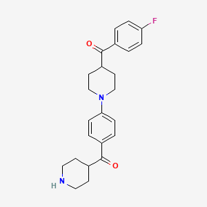 {4-[4-(4-Fluorobenzoyl)piperidin-1-yl]phenyl}(piperidin-4-yl)methanone