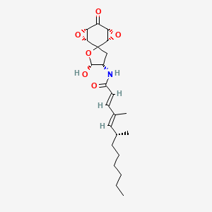 molecular formula C23H33NO6 B1254186 (2E,4E,6R)-N-[(1S,2'R,3R,3'S,5S,7R)-2'-hydroxy-6-oxospiro[4,8-dioxatricyclo[5.1.0.03,5]octane-2,5'-oxolane]-3'-yl]-4,6-dimethyldodeca-2,4-dienamide 