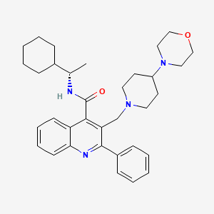molecular formula C34H44N4O2 B1254206 3-(4-Morpholin-4-yl-piperidin-1-ylmethyl)-2-phenyl-quinoline-4-carboxylic acid (1-cyclohexyl-ethyl)-amide 