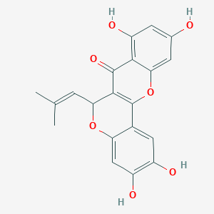 molecular formula C20H16O7 B1254214 2,3,8,10-tetrahydroxy-6-(2-methylprop-1-enyl)-6H-chromeno[4,3-b]chromen-7-one 