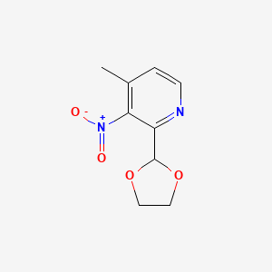 Pyridine, 2-(1,3-dioxolan-2-yl)-4-methyl-3-nitro-