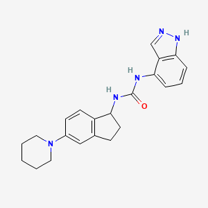 N-1H-indazol-4-yl-N'-(5-piperidin-1-yl-2,3-dihydro-1H-inden-1-yl)urea