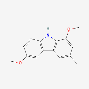 molecular formula C15H15NO2 B1254285 1,6-dimethoxy-3-methyl-9H-carbazole 