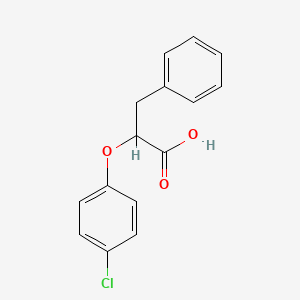 molecular formula C15H13ClO3 B1254286 2-(4-chlorophenoxy)-3-phenylpropanoic acid 