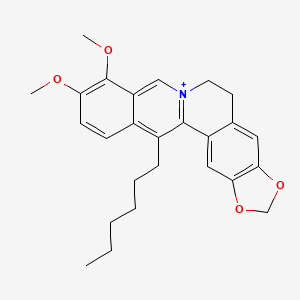 molecular formula C26H30NO4+ B1254292 13-Hexylberberine 