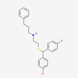 N-(2-((bis(4-fluorophenyl)methyl)thio)ethyl)-3-phenylpropan-1-amine