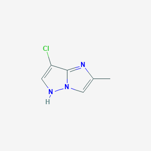 molecular formula C6H6ClN3 B012543 7-Chloro-2-methyl-1H-imidazo[1,2-b]pyrazole CAS No. 110701-34-3