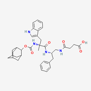 molecular formula C36H44N4O6 B1254302 N-{2-[2-(Adamantan-2-yloxycarbonylamino)-3-(1H-indol-3-yl)-2-methyl-propionylamino]-3-phenyl-propyl}-succinamic acid 