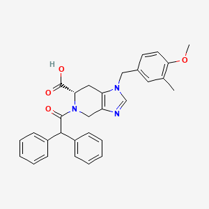 molecular formula C30H29N3O4 B1254316 (S)-5-(2,2-Diphenylacetyl)-1-(4-methoxy-3-methylbenzyl)-4,5,6,7-tetrahydro-1H-imidazo[4,5-c]pyridine-6-carboxylic acid 