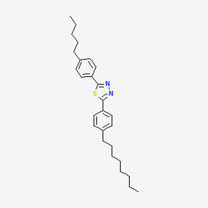 molecular formula C27H36N2S B12543209 2-(4-Octylphenyl)-5-(4-pentylphenyl)-1,3,4-thiadiazole CAS No. 143388-67-4