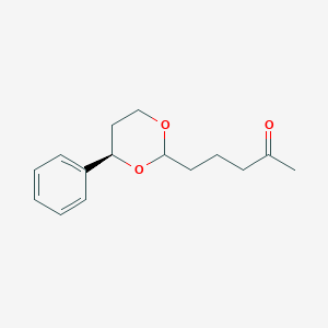 B12543245 5-[(4R)-4-phenyl-1,3-dioxan-2-yl]pentan-2-one CAS No. 652986-55-5