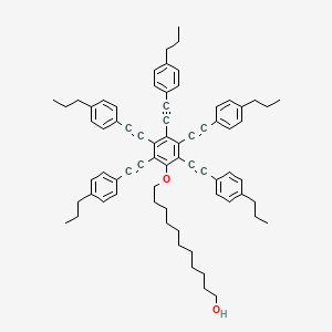 molecular formula C72H78O2 B12543268 11-[Pentakis-(4-propylphenylethynyl)-phenyloxy]-undecan-1-ol CAS No. 671197-45-8