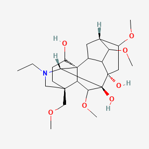 molecular formula C25H41NO7 B1254336 (1R,5R,8S,9R,10R,13S)-11-ethyl-4,6,18-trimethoxy-13-(methoxymethyl)-11-azahexacyclo[7.7.2.12,5.01,10.03,8.013,17]nonadecane-8,9,16-triol 