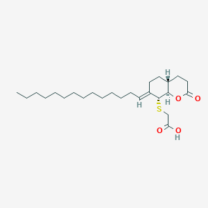 2-[[(4aR,7E,8R,8aR)-2-oxo-7-tetradecylidene-4,4a,5,6,8,8a-hexahydro-3H-chromen-8-yl]sulfanyl]acetic acid