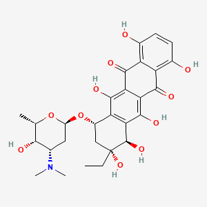 molecular formula C28H33NO11 B1254358 (7S,9R,10R)-7-[(2R,4S,5S,6S)-4-(dimethylamino)-5-hydroxy-6-methyloxan-2-yl]oxy-9-ethyl-1,4,6,9,10,11-hexahydroxy-8,10-dihydro-7H-tetracene-5,12-dione 