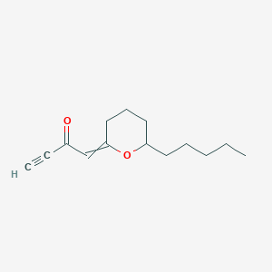 1-(6-Pentyloxan-2-ylidene)but-3-yn-2-one