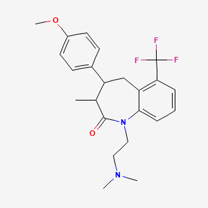 1-(2-(Dimethylamino)ethyl)-1,3,4,5-tetrahydro-4-(4-methoxyphenyl)-3-methyl-6-(trifluoromethyl)-2H-1-benzazepine-2-one