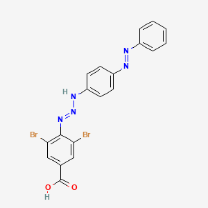 molecular formula C19H13Br2N5O2 B12543760 3,5-Dibromo-4-[(1E)-3-{4-[(E)-phenyldiazenyl]phenyl}triaz-1-en-1-yl]benzoic acid CAS No. 144206-06-4