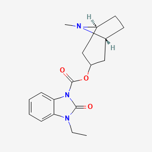 molecular formula C18H23N3O3 B1254388 [(1R,5S)-8-methyl-8-azabicyclo[3.2.1]octan-3-yl] 3-ethyl-2-oxobenzimidazole-1-carboxylate 