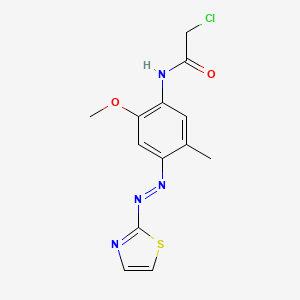 2-Chloro-N-{2-methoxy-5-methyl-4-[(E)-(1,3-thiazol-2-yl)diazenyl]phenyl}acetamide