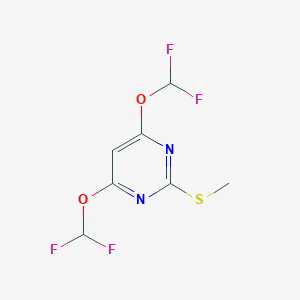 molecular formula C7H6F4N2O2S B012544 4,6-Bis(difluoromethoxy)-2-(methylthio)pyrimidine CAS No. 100478-25-9