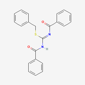 molecular formula C22H18N2O2S B12544385 Benzyl N,N'-dibenzoylcarbamimidothioate CAS No. 142203-66-5