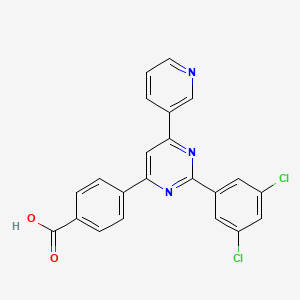 molecular formula C22H13Cl2N3O2 B12544416 4-[2-(3,5-Dichlorophenyl)-6-(pyridin-3-yl)pyrimidin-4-yl]benzoic acid CAS No. 663181-05-3