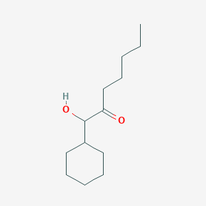 molecular formula C13H24O2 B12544440 2-Heptanone, 1-cyclohexyl-1-hydroxy- CAS No. 143676-08-8