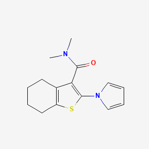 molecular formula C15H18N2OS B12544443 N,N-dimethyl-2-pyrrol-1-yl-4,5,6,7-tetrahydro-1-benzothiophene-3-carboxamide 