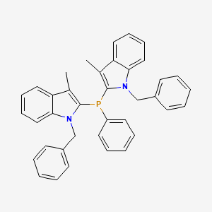 molecular formula C38H33N2P B12544462 1H-Indole, 2,2'-(phenylphosphinidene)bis[3-methyl-1-(phenylmethyl)- CAS No. 828256-11-7