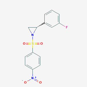 molecular formula C14H11FN2O4S B12544469 (2S)-2-(3-Fluorophenyl)-1-(4-nitrobenzene-1-sulfonyl)aziridine CAS No. 832117-98-3