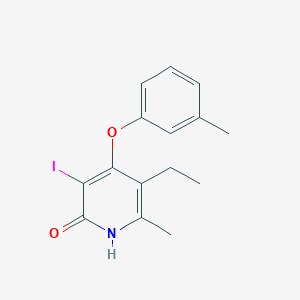 molecular formula C15H16INO2 B12544535 5-ethyl-3-iodo-6-methyl-4-(3-methylphenoxy)-1H-pyridin-2-one CAS No. 651778-62-0