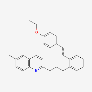 molecular formula C29H29NO B12544581 2-(3-{2-[2-(4-Ethoxyphenyl)ethenyl]phenyl}propyl)-6-methylquinoline CAS No. 670257-74-6