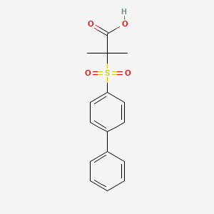 2-Methyl-2-(4-phenylphenyl)sulfonylpropanoic acid